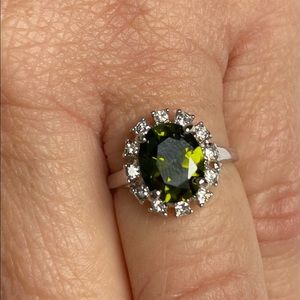 Peridot Olive green Ring size 7